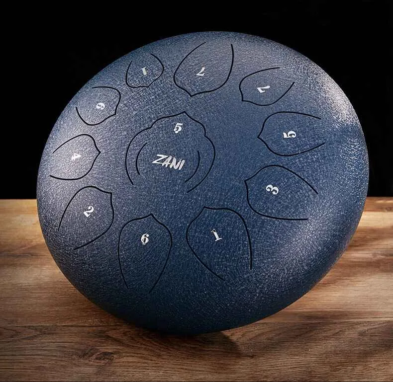סטיל דראם ZANI Steel Tongue Drum 10 11 notes Navy Blue