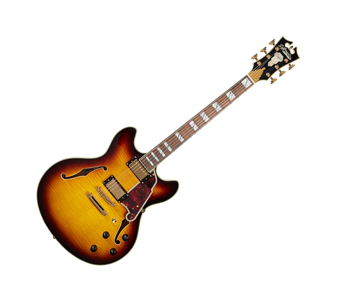 גיטרה 1/4 נפח D';Angelico EXCEL DC stop-bar tailpiece VINTAGE SUNBURST