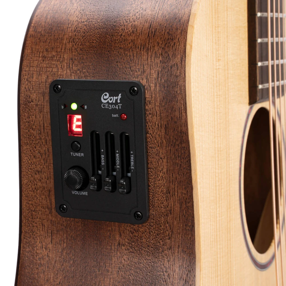 גיטרה אקוסטית מיני מוגברת + נרתיק CORT EARTH MINI-E Adirondack