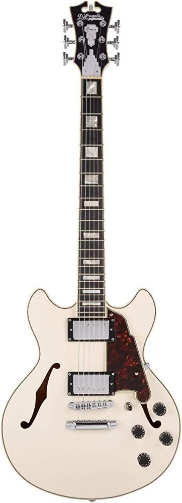גיטרה חשמלית 1/4 נפח D';Angelico PREMIER MINI DC CHAMPAGNE