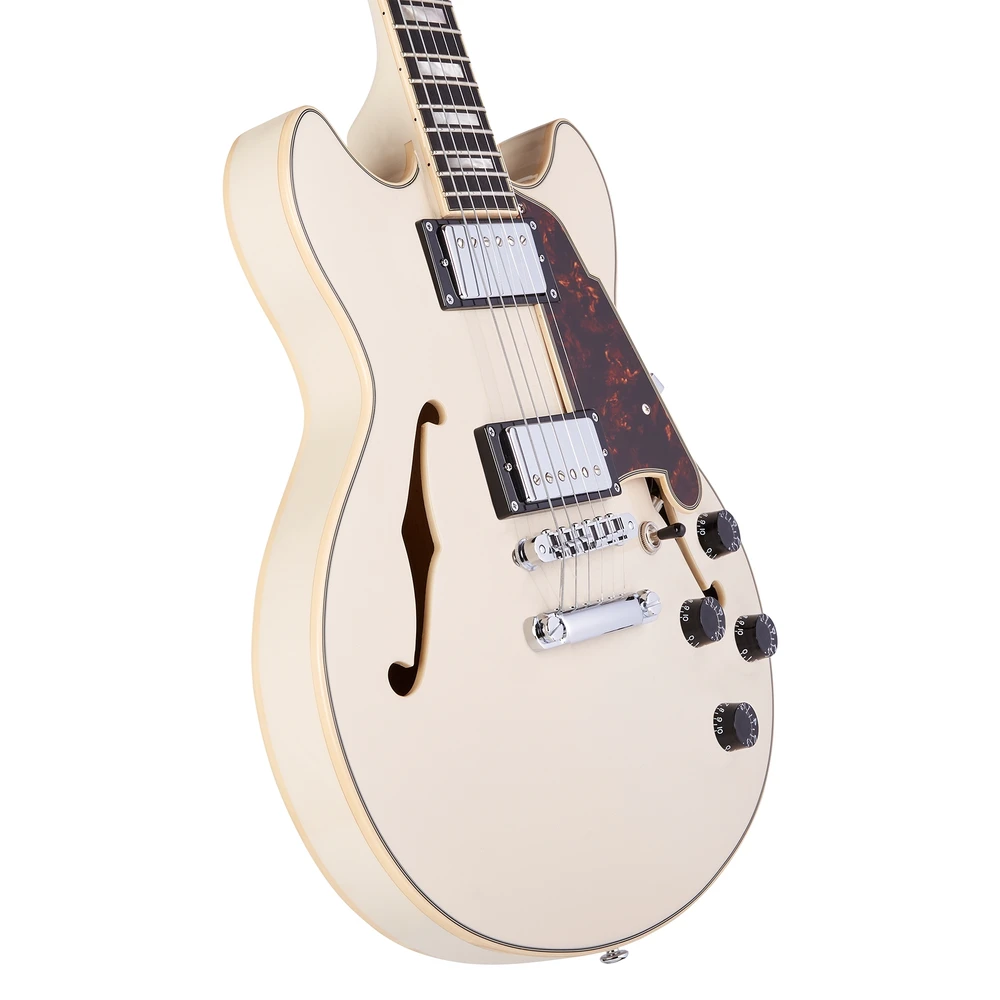 גיטרה חשמלית 1/4 נפח D';Angelico PREMIER MINI DC CHAMPAGNE