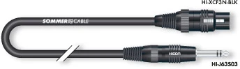 כבל 1 מטר XLR נקבה מאוזן - SOMMER PL STEREO