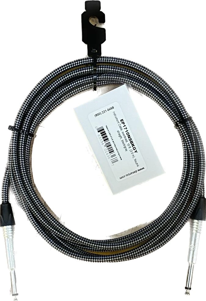 כבל לגיטרה 10 פיט אפור DIMARZIO with neutrik plugs