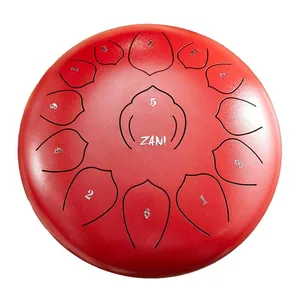 סטיל דראם ZANI Steel Tongue Drum 12 13 notes Red