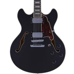 גיטרה חשמלית רבע נפח + נרתיק D'Angelico Primier DC Black Flake