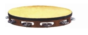טמבורין 10" מעץ עם עור ו 8 זוגות מצלצלים FLEET FLT-LTD10NS