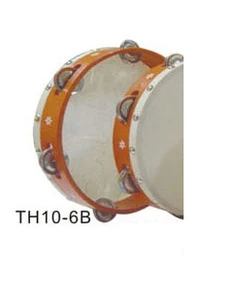 טמבורין 10" מעץ עם עור ומצלצלים FLEET TH10-6B