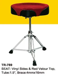 כסא לתופים אופנוע ריפוד אדום שחור TR-789 DELUXE
