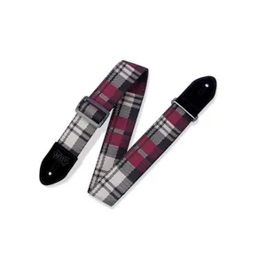 רצועה לגיטרה "LEVY'S MC8VIN-010 GARNET PLAID POLY 2